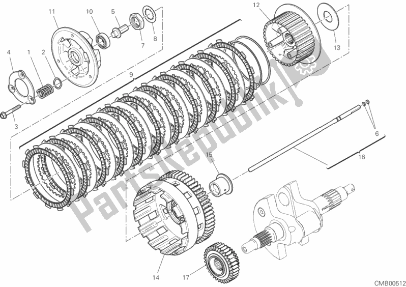 All parts for the Clutch of the Ducati Multistrada 1260 S Grand Tour 2020